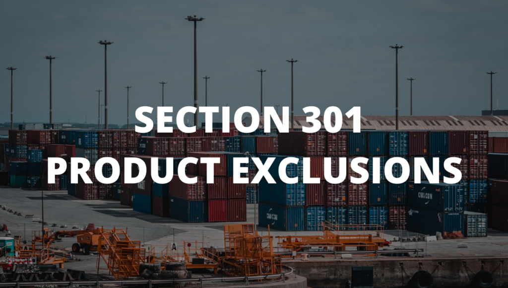 Section 301 product EXCLUSIONS BDG International, Inc.